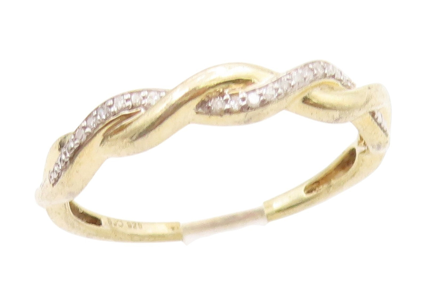 925 Sterling Silver Vintage Ring Gold Plated Real Diamonds Band  Sz 10  RG34479