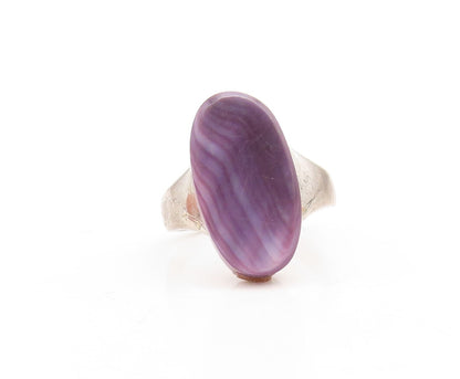 925 Sterling Silver Vintage Ring Designer Oval Gemstone  Sz 5  RG31468