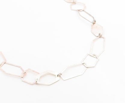925 Sterling Silver Vintage Necklace SILPADA Modernist Geometric Link  NE4879