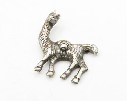 PERU 925 Sterling Silver  Vintage Antique Dark Tone Alpaca Brooch Pin  BP5037