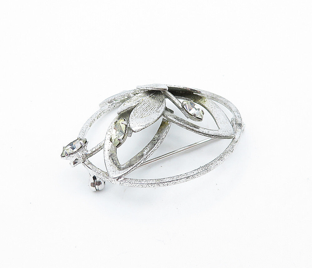 CARL ART 925 Sterling Silver  Vintage Topaz Flower Bunch Brooch Pin  BP2666