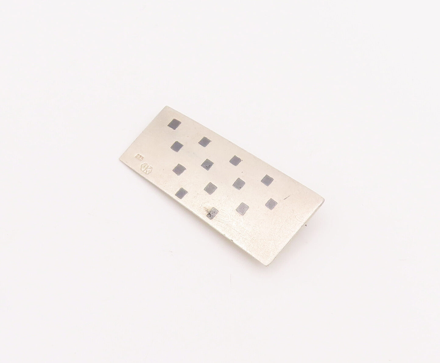 925 Sterling Silver Vintage Brooch Pin EUROPE Antique Squares Etched  BP11020
