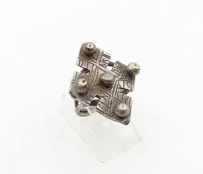 925 Sterling Silver  Vintage Antique Etched Detail Band Ring Sz 4.5  RG9301