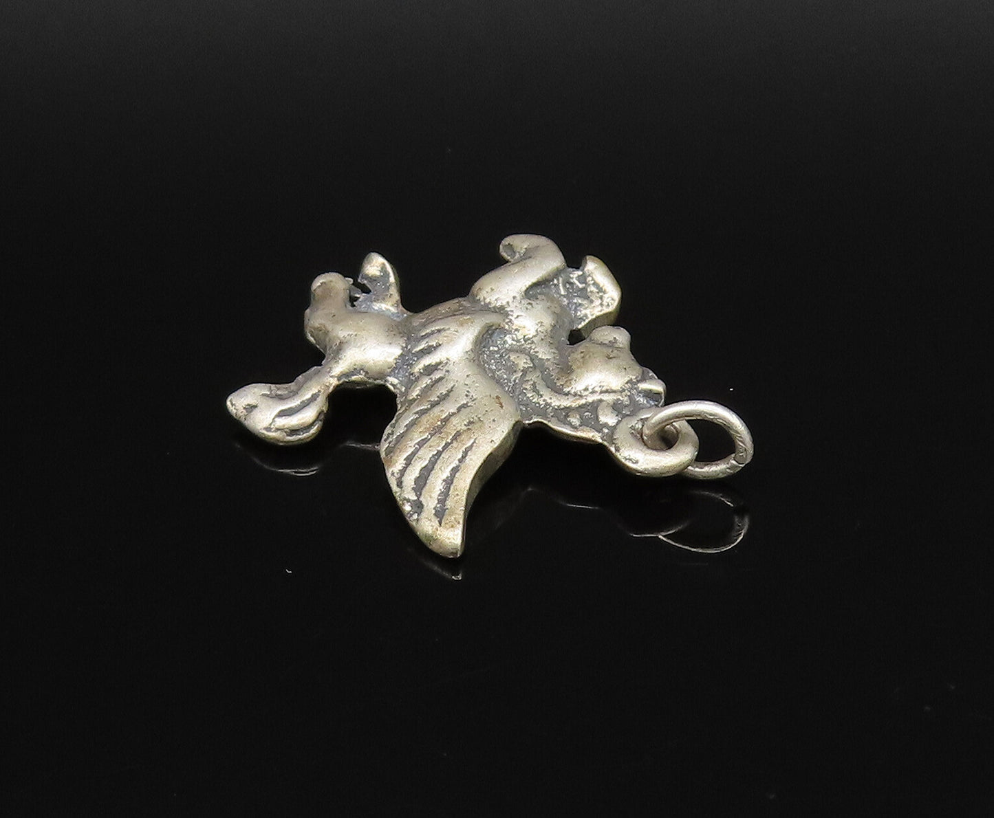 925 Sterling Silver  Vintage Sculpted Fancy Flying Horse Pendant  PT21491