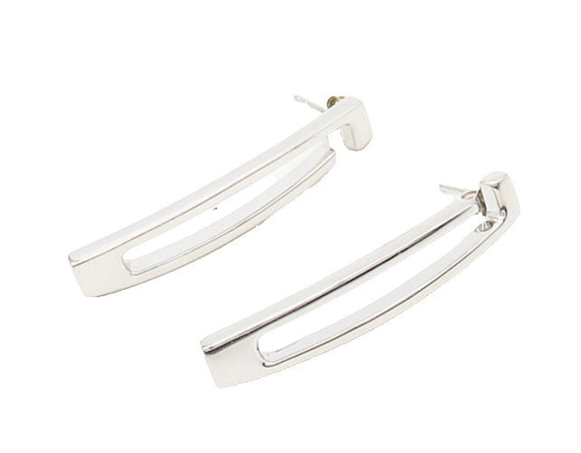 GUESS 925 Sterling Silver  Vintage Shiny Smooth Dangle Earrings  EG9695