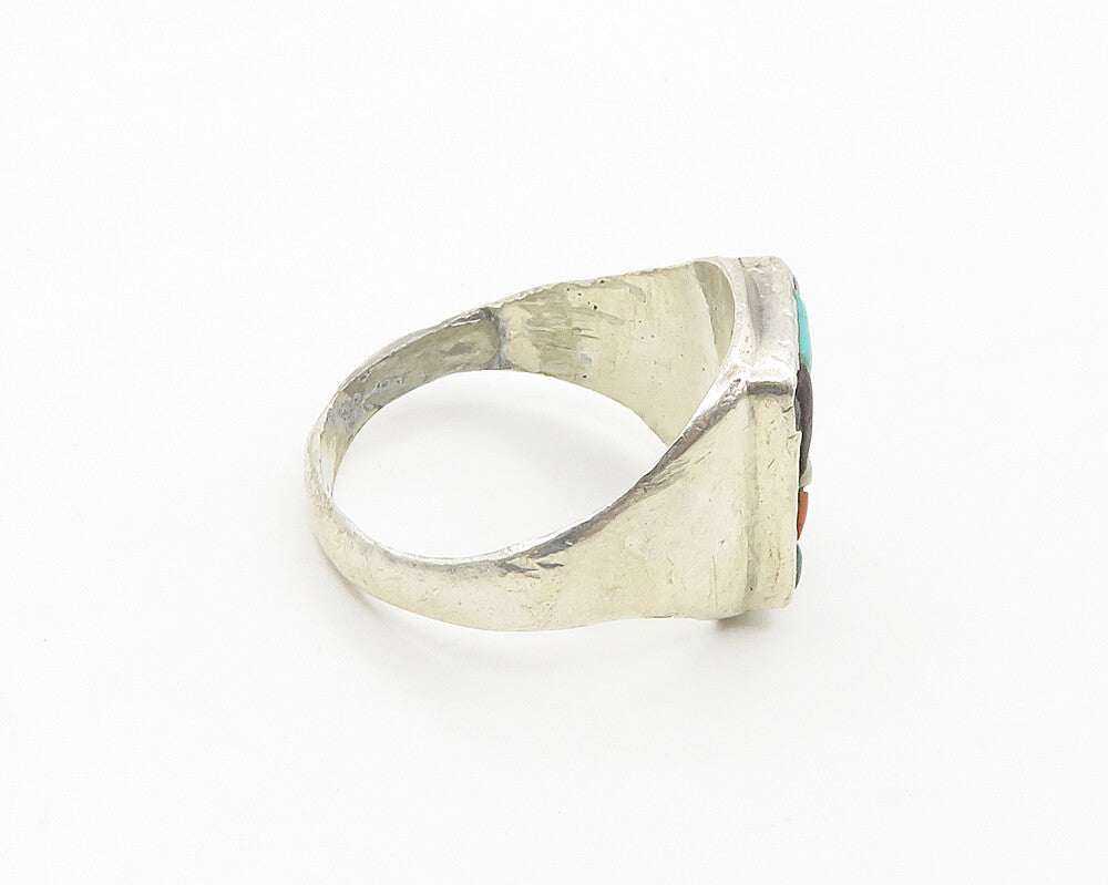 R&GT ZUNI 925 Silver  Vintage Mother Of Pearl Cocktail Ring Sz 12.5  RG18326