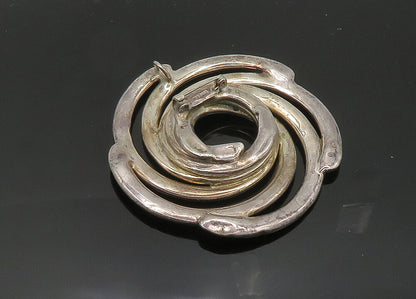 ISRAEL 925 Sterling Silver  Vintage Shiny Spiral Design Brooch Pin  BP7956