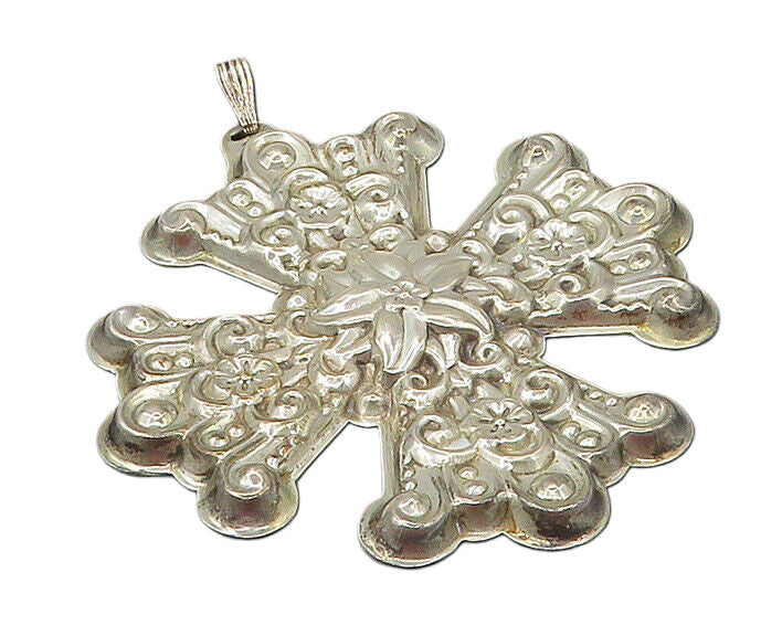 REED & BARTON 925 Sterling Silver   Vintage Christmas Cross Pendant  PT13817