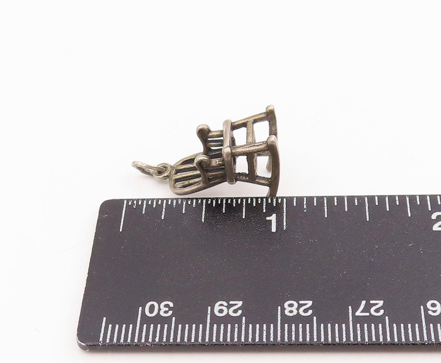 925 Sterling Silver Vintage Pendant 3D Miniature Rocking Chair Charm  PT25752