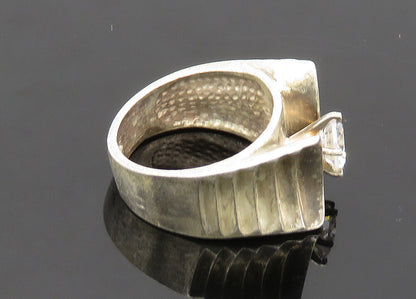 925 Sterling Silver  Vintage Cubic Zirconia Graduated Band Ring Sz 7.5 RG20099