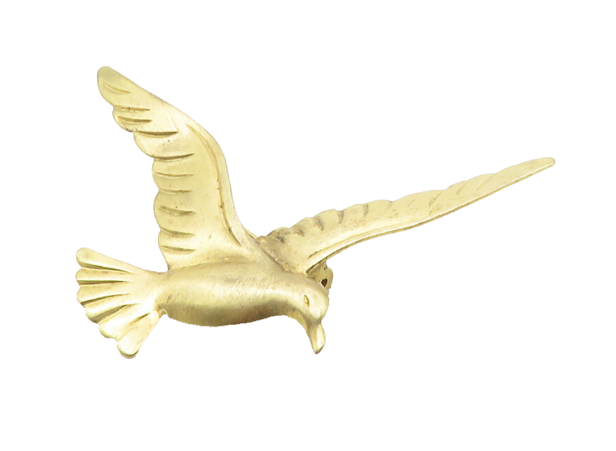 BEAU 925 Sterling Silver  Vintage Shiny Gold Plated Bird Brooch Pin  BP4038