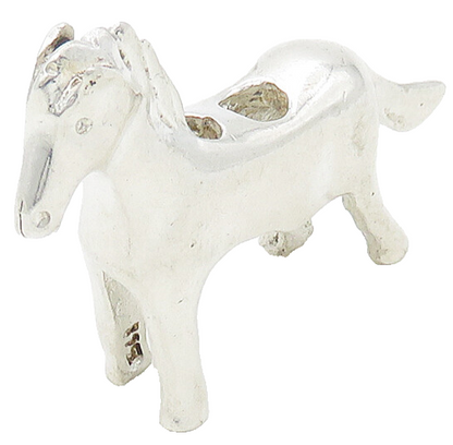 925 Sterling Silver  Vintage Shiny Polished Horse Motif Pendant  PT13457