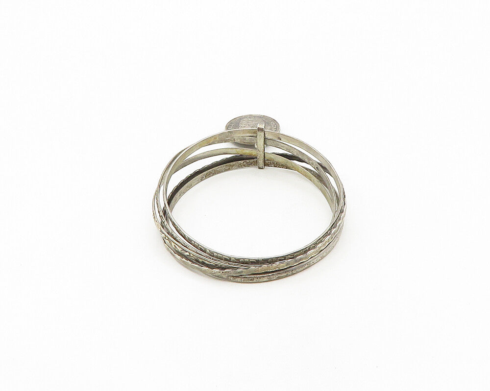 EUROPEAN 925 Silver  Vintage Antique Venezuelan Coin Bangle Bracelet  BT7601