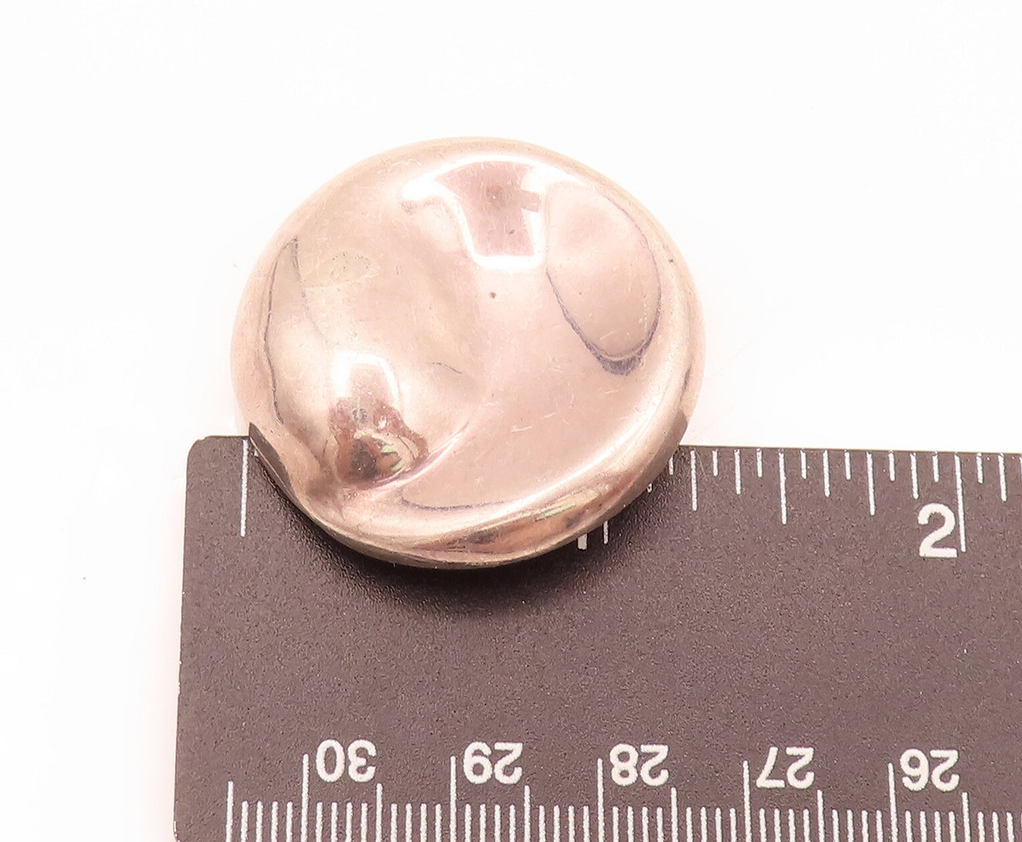 LOPEZ REYES 925 Silver  Vintage Modernist Solid Clip Back Earrings  EG12445