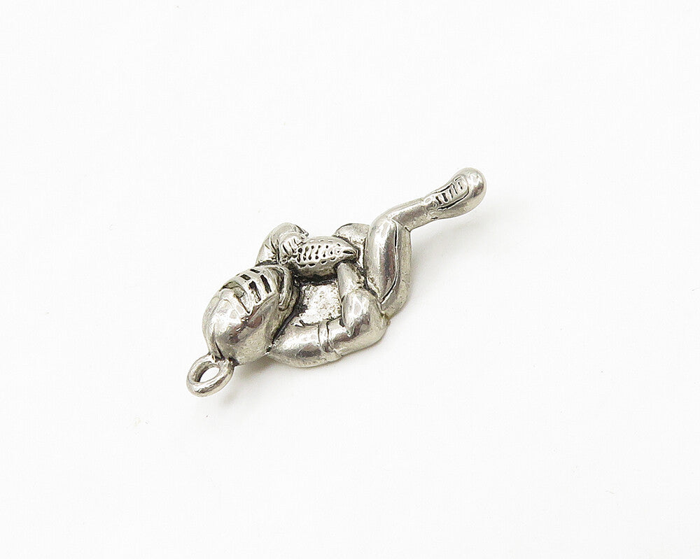 925 Sterling Silver  Vintage Shiny Petite Football Player Pendant  PT13833
