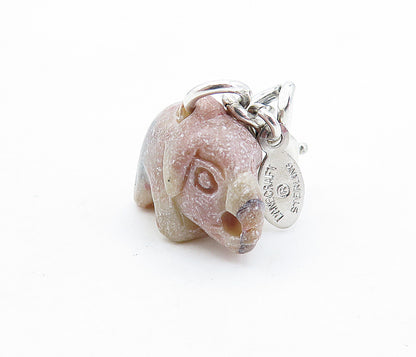 DANECRAFT 925 Sterling Silver  Vintage Rhodonite Elephant Pendant  PT3892