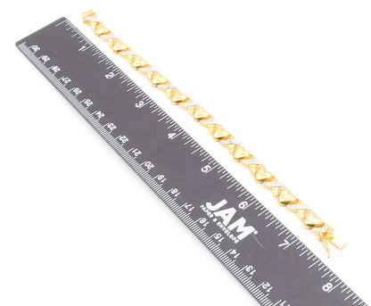 925 Sterling Silver  Genuine Diamonds Love Heart XO Chain Bracelet  BT7548