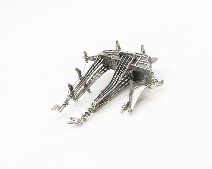 925 Sterling Silver  Vintage Shiny Sailing Ship Motif Table Trinket  TR2589