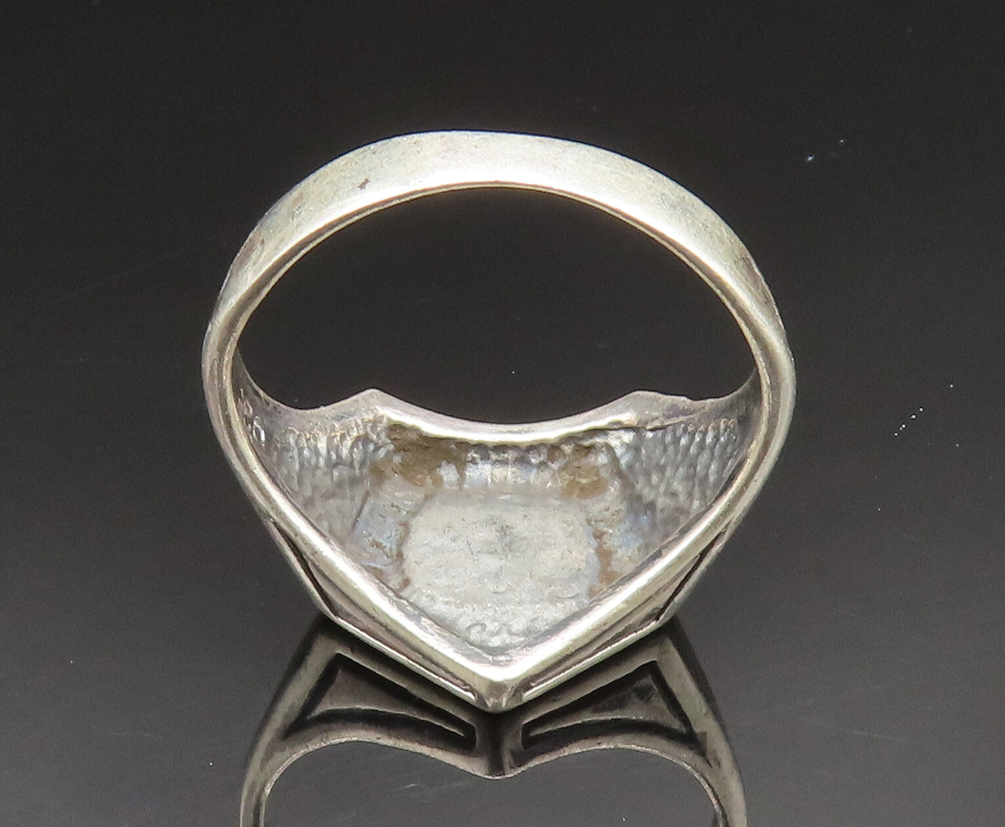 925 Sterling Silver  Vintage Masonic Pentagram Signet Ring Sz 13  RG24916