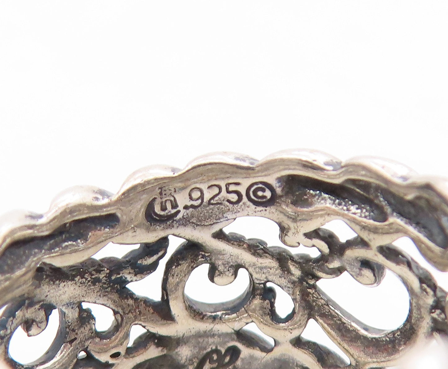 925 Sterling Silver Vintage Ring CAROLYN POLLACK Open Scroll Band  Sz 7  RG34687