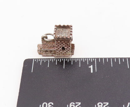 925 Sterling Silver Vintage Pendant Etched Catholic Church Charm OPENS  PT25695