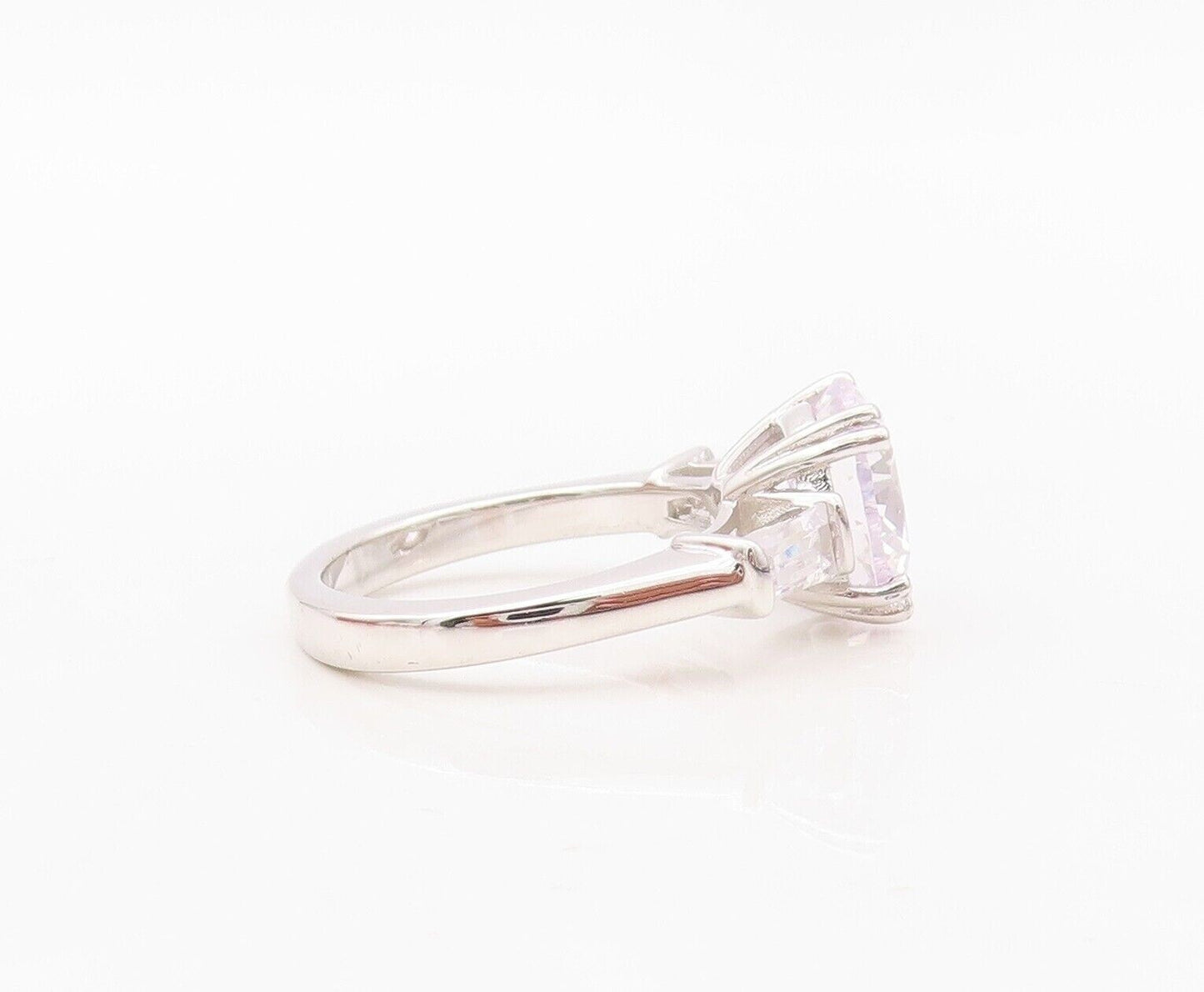 925 Sterling Silver Vintage Ring Round & Rectangle Cut Topaz  Sz 6  RG30227