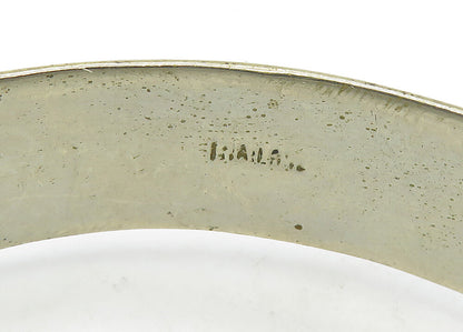 925 Sterling Silver  Vintage Enamel Floral Pattern Bangle Bracelet  BT8540