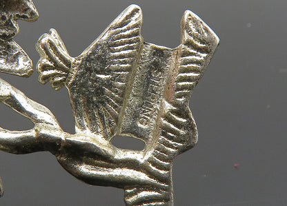 925 Sterling Silver  Vintage Shiny Palm Tree & Hut Scene Pendant  PT16326