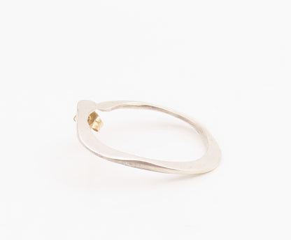 14k Gold & 925 Sterling Silver Vintage Earrings Minimalist Wavy Design  EG13941