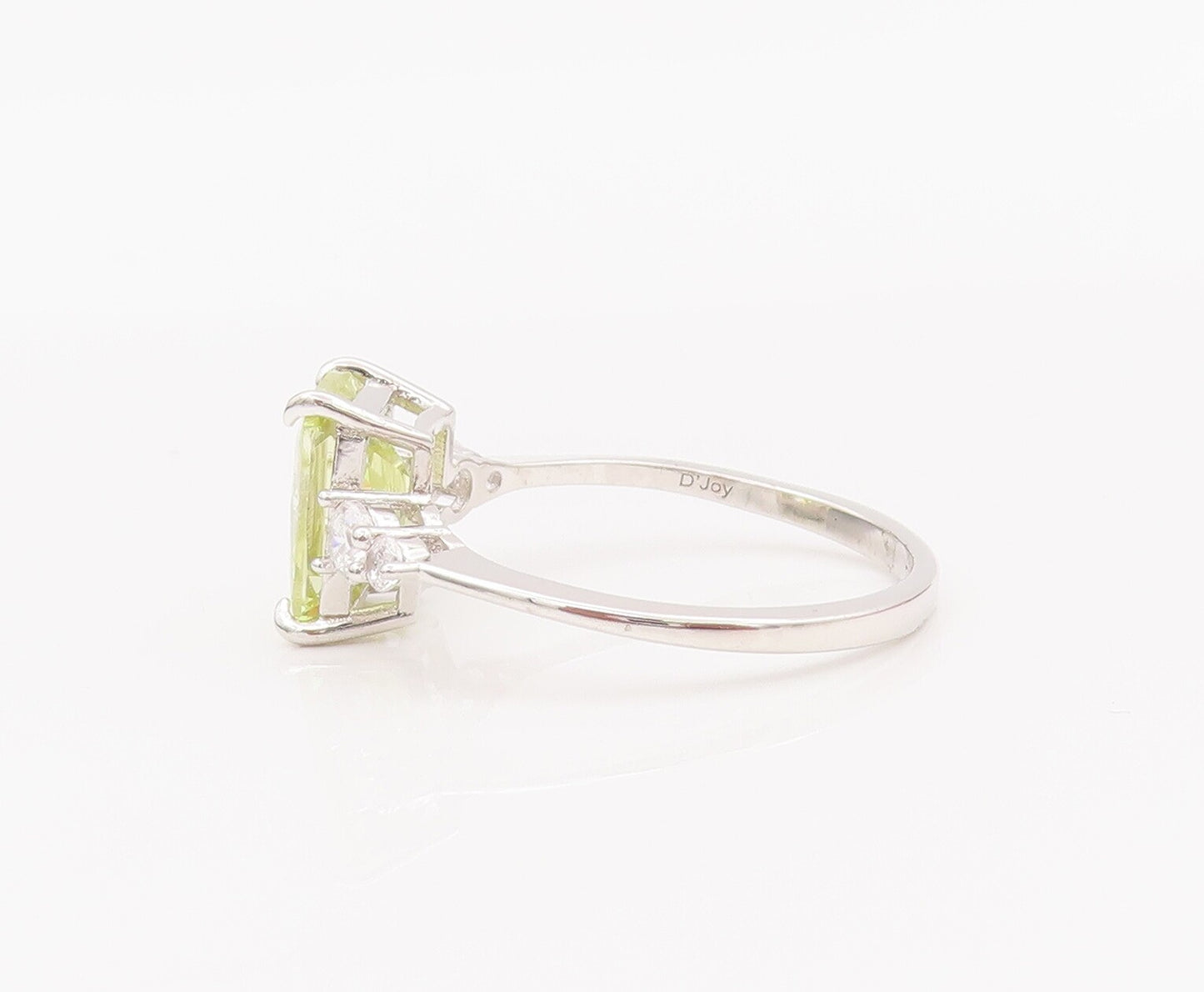 925 Sterling Silver Vintage Ring D'JOY Two Tone Square & Inlay CZ  Sz 8  RG28136