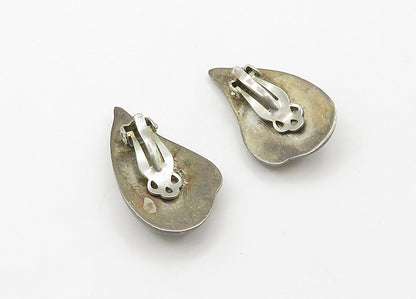 925 Sterling Silver  Vintage Floral Leaf Motif Non Pierce Earrings  EG10633