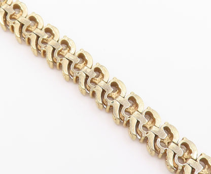 925 Sterling Silver  Petite Topaz Gold Plated Swirl Chain Bracelet  BT5244