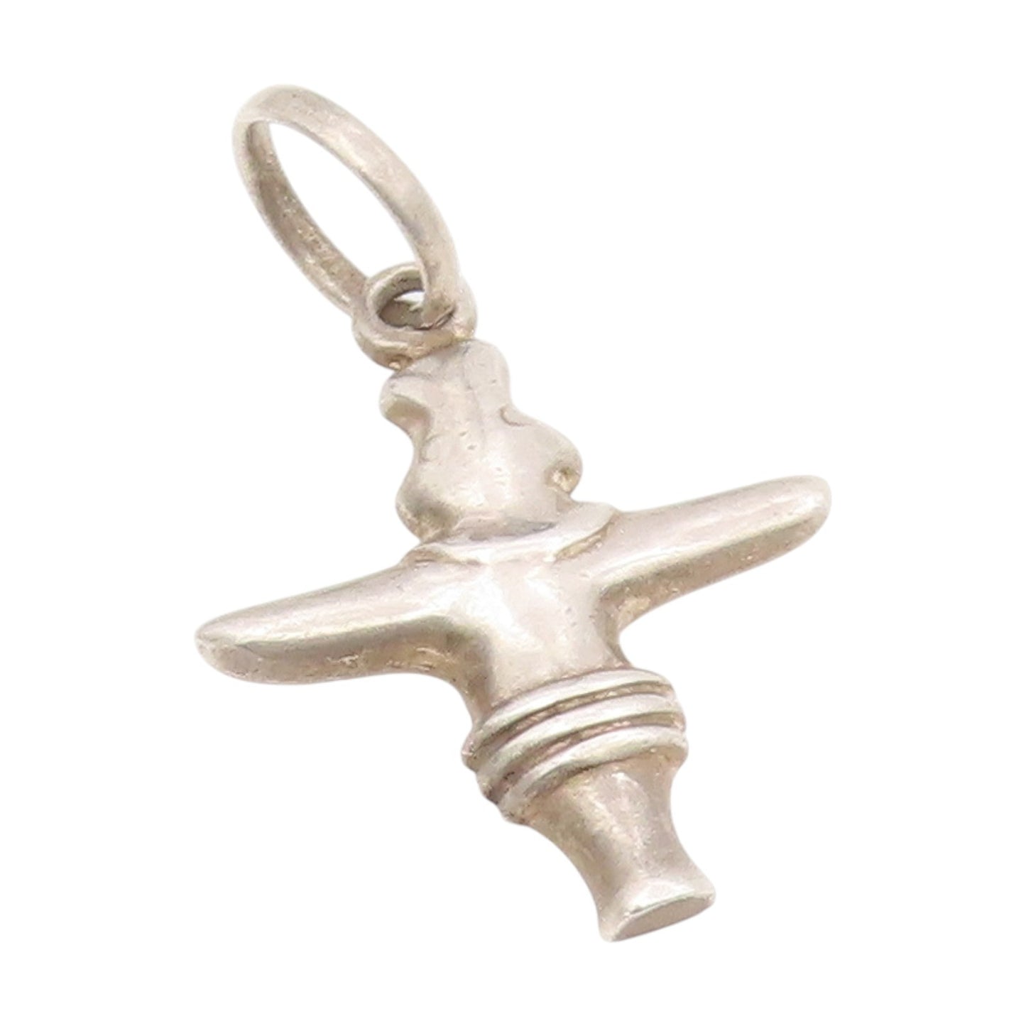 925 Sterling Silver Vintage Pendant Modernist Solid Inukshuk Charm  PT25667
