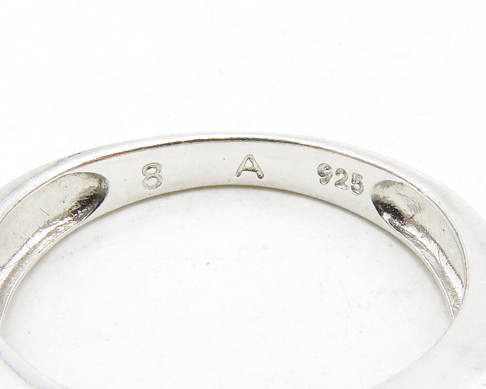 925 Sterling Silver  Cubic Zirconia Solitaire With Accents Ring Sz 8.5 RG12832