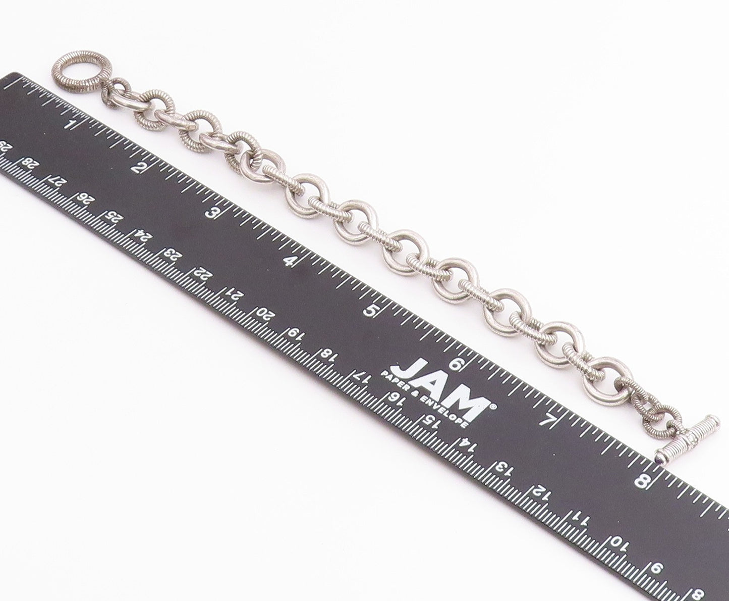 925 Sterling Silver Vintage Bracelet JUDITH RIPKA Amethyst Cable Chain  BT12214