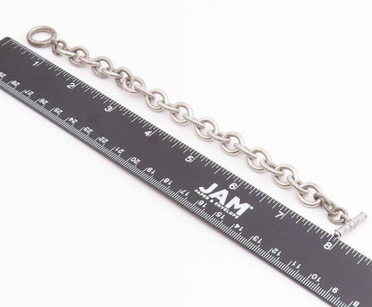 925 Sterling Silver Vintage Bracelet JUDITH RIPKA Amethyst Cable Chain  BT12214