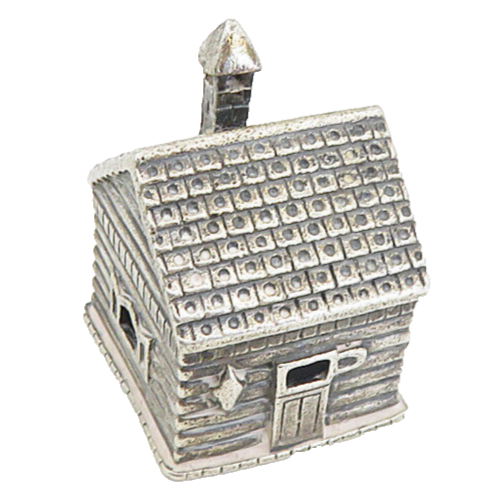 925 Sterling Silver  Vintage Petite Dark Tone Cottage House Trinket  TR1453