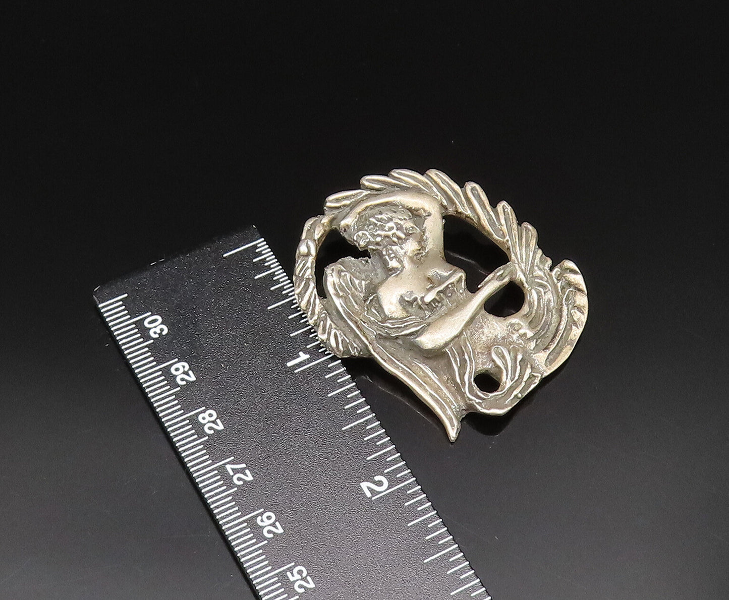 925 Sterling Silver  Vintage Antique Goddess Mermaid Brooch Pin  BP9627