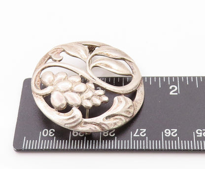 925 Sterling Silver Vintage Brooch BAURING Featuring a Grape & Leaves  BP11609
