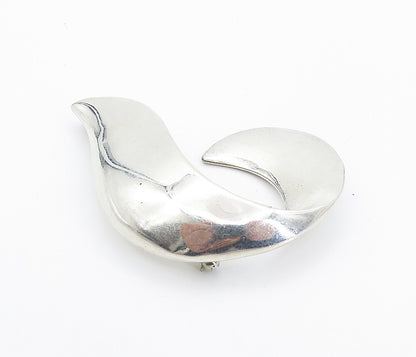 ESPO 925 Sterling Silver  Vintage Shiny Swirled Ribbon Brooch Pin  BP2976