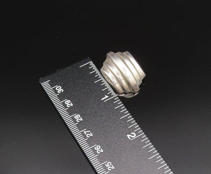 925 Sterling Silver  Vintage Hollow Ribbed Non Pierced Earrings  EG12108