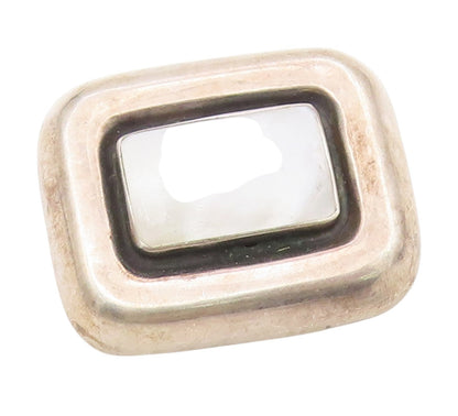 925 Sterling Silver Vintage Brooch Pin POLAND Mother Of Pearl Charm  BP12191