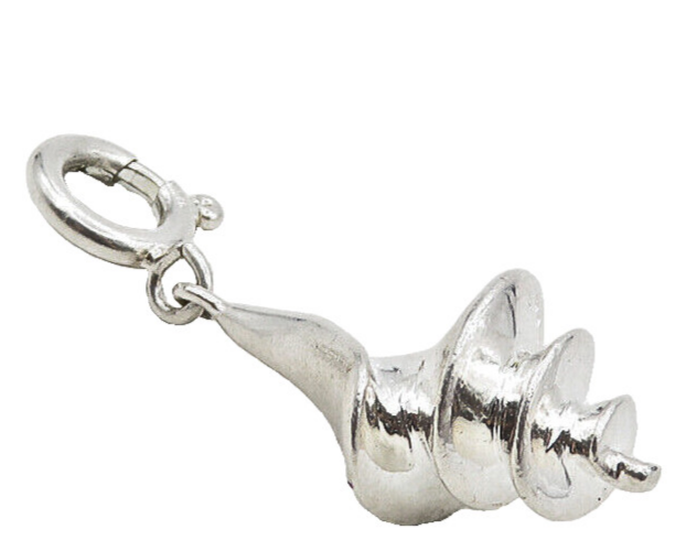 RLM STUDIO 925 Sterling Silver  Vintage Shiny Spiral Sea Shell Pendant  PT6953