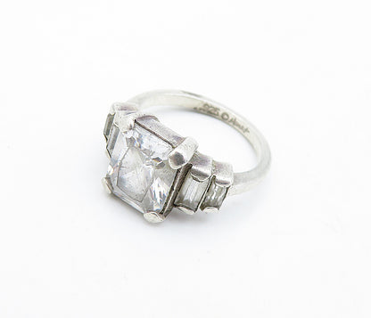 MONET 925 Silver  Vintage Cubic Zirconia Graduated Band Ring Sz 6.5  RG6422
