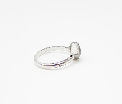 925 Sterling Silver  Vintage Slanted Square Band Ring Sz 8  RG2998