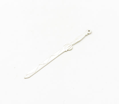 925 Sterling Silver  Vintage Petite Etched Detail Sword Motif Pendant  PT12837