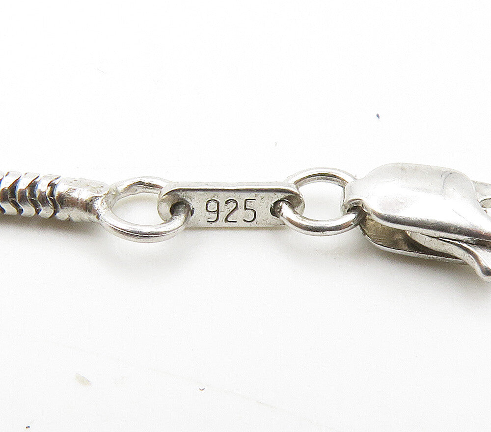 925 Sterling Silver  Genuine Diamonds Shiny Snake Chain Necklace  NE2525