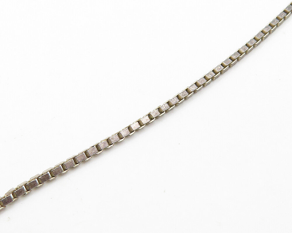 925 Sterling Silver  Vintage Dark Tone Cutout Dolphin Chain Necklace  NE3251