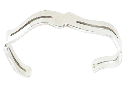 CME 925 Sterling Silver  Vintage Shiny Cutout Design Cuff Bracelet  BT3359