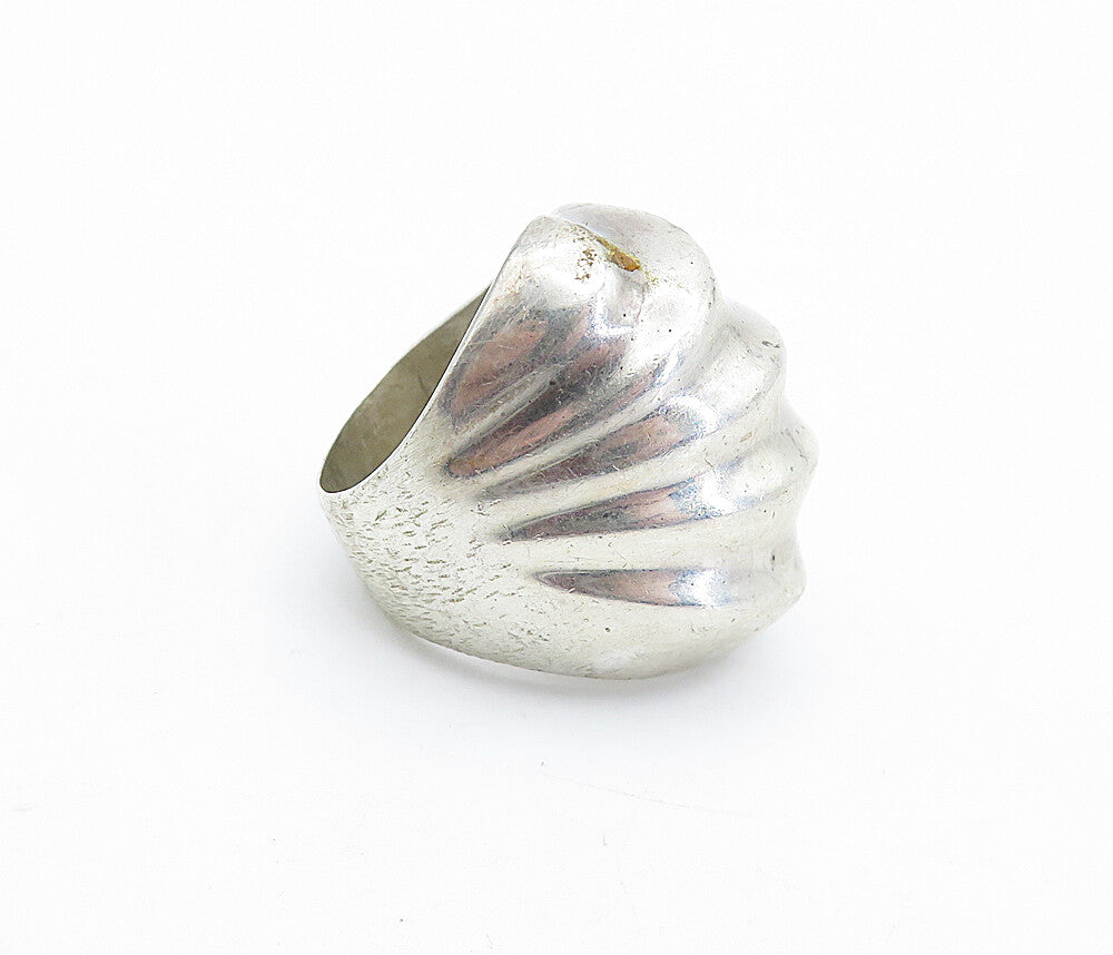MEXICO 925 Sterling Silver  Vintage Shiny Concave Dome Band Ring Sz 5.5 RG4835
